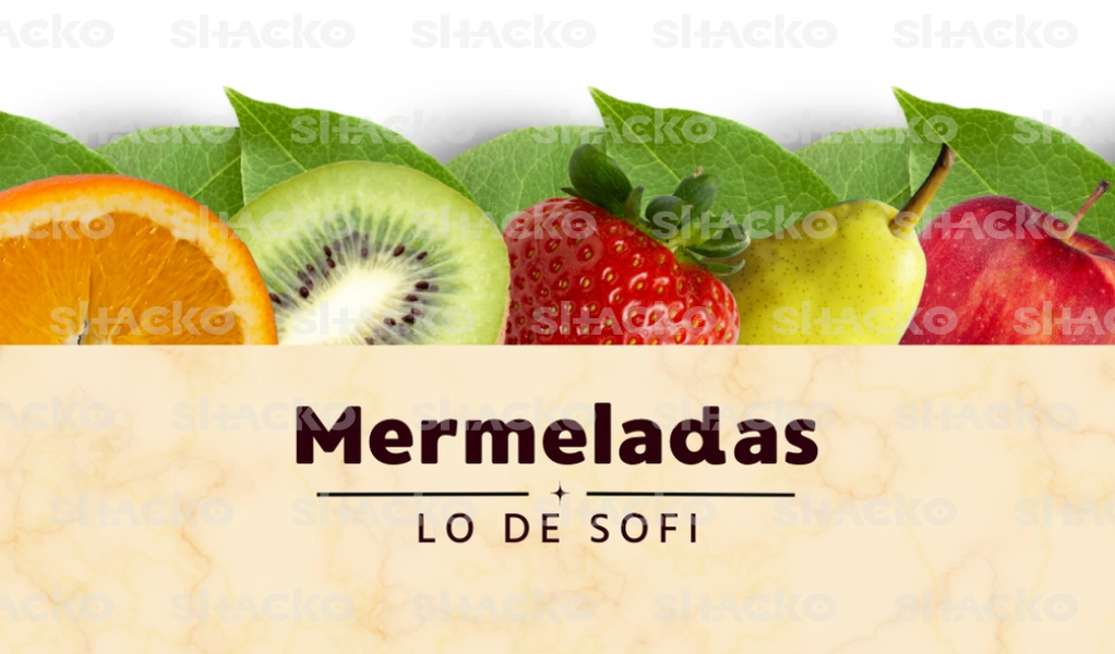 Imagen de frutas como fresa, kiwi, naranja y pera, perfecta para un negocio de mermeladas. Con un estilo natural y fresco.